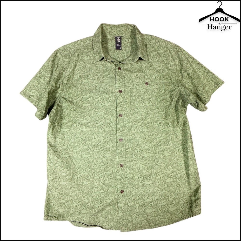 Mountain Hardwear Conness Lakes Button Down Shirt Mens L Green Outdoor Gorpcore
